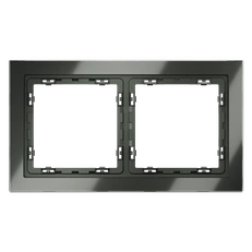 Изображение Рамка стеклянная VOLTUM S70 на 2 поста (титан, стекло)