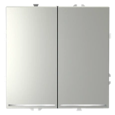 Изображение Выключатель встраиваемый VOLTUM S70 двухклавишный с подсветкой 10А (сталь)