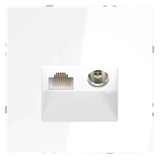 Изображение Розетка телевизионная встраиваемая VOLTUM S70 TV+RJ45 кат. 6 (белый глянцевый)